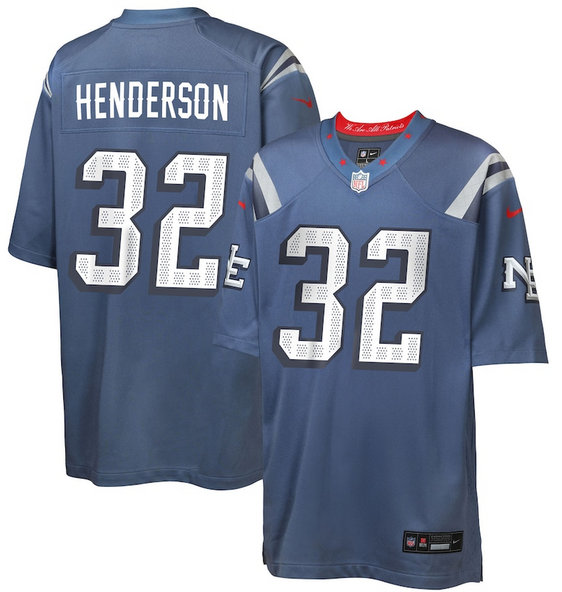 Youth New England Patriots #32 Henderson Nike 2025 Rivalries blue Limited Jersey->youth nfl jersey->Youth Jersey